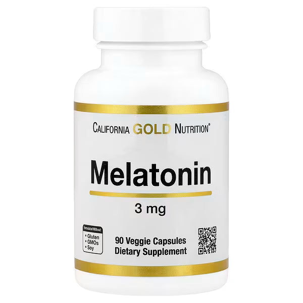 California Gold Nutrition, Melatonin, 3 mg, 90 Veggie Capsules
