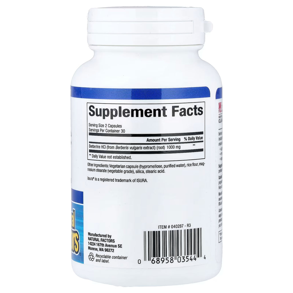 Natural Factors WellBetX Berberine, 60 Vegetarian Capsules