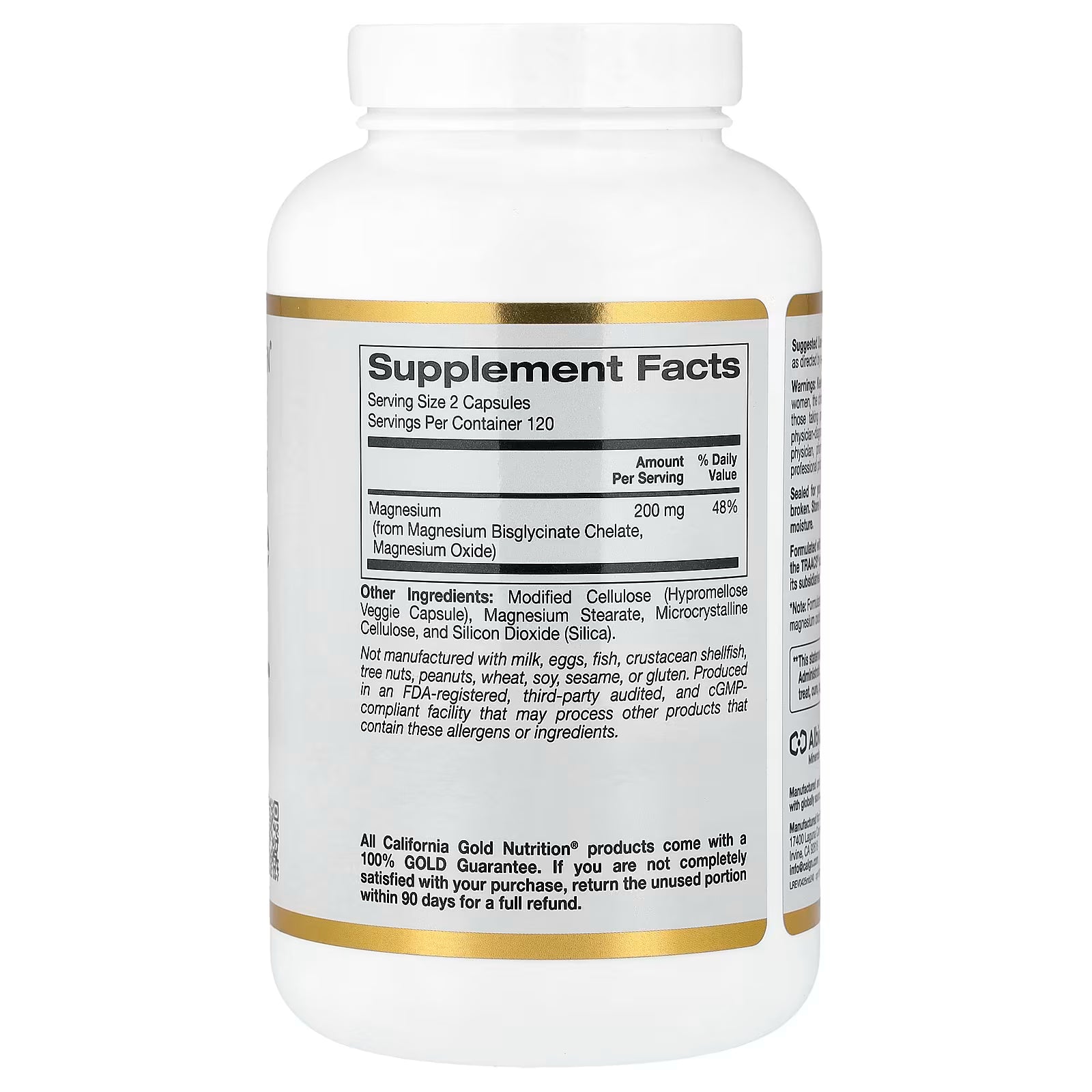 California Gold Nutrition, Magnesium Bisglycinate Chelate, Albion TRAACS®, 240 Veggie Capsules (100 mg per Capsule)