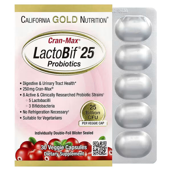 California Gold Nutrition, CranMax® LactoBif® Probiotics, 25 Billion CFU, Sold Individually 1 Capsule