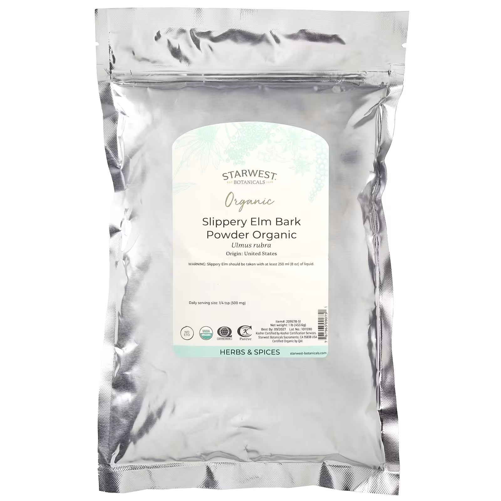 Starwest Botanicals Organic Slippery Elm Bark Powder, 40 g
