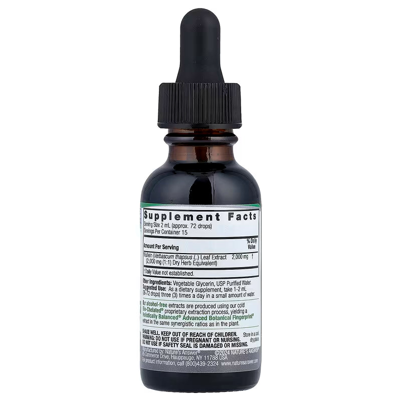 Nature's Answer, Mullein Leaf, Fluid Extract, Alcohol-Free, 1 fl oz (30 ml)