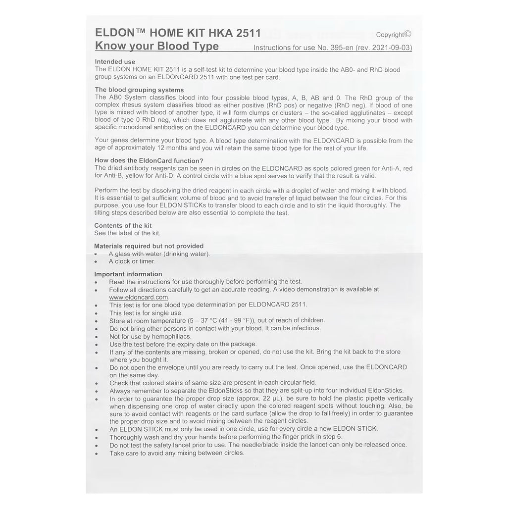 D'adamo, Eldon Blood Typing Kit, 1 Kit