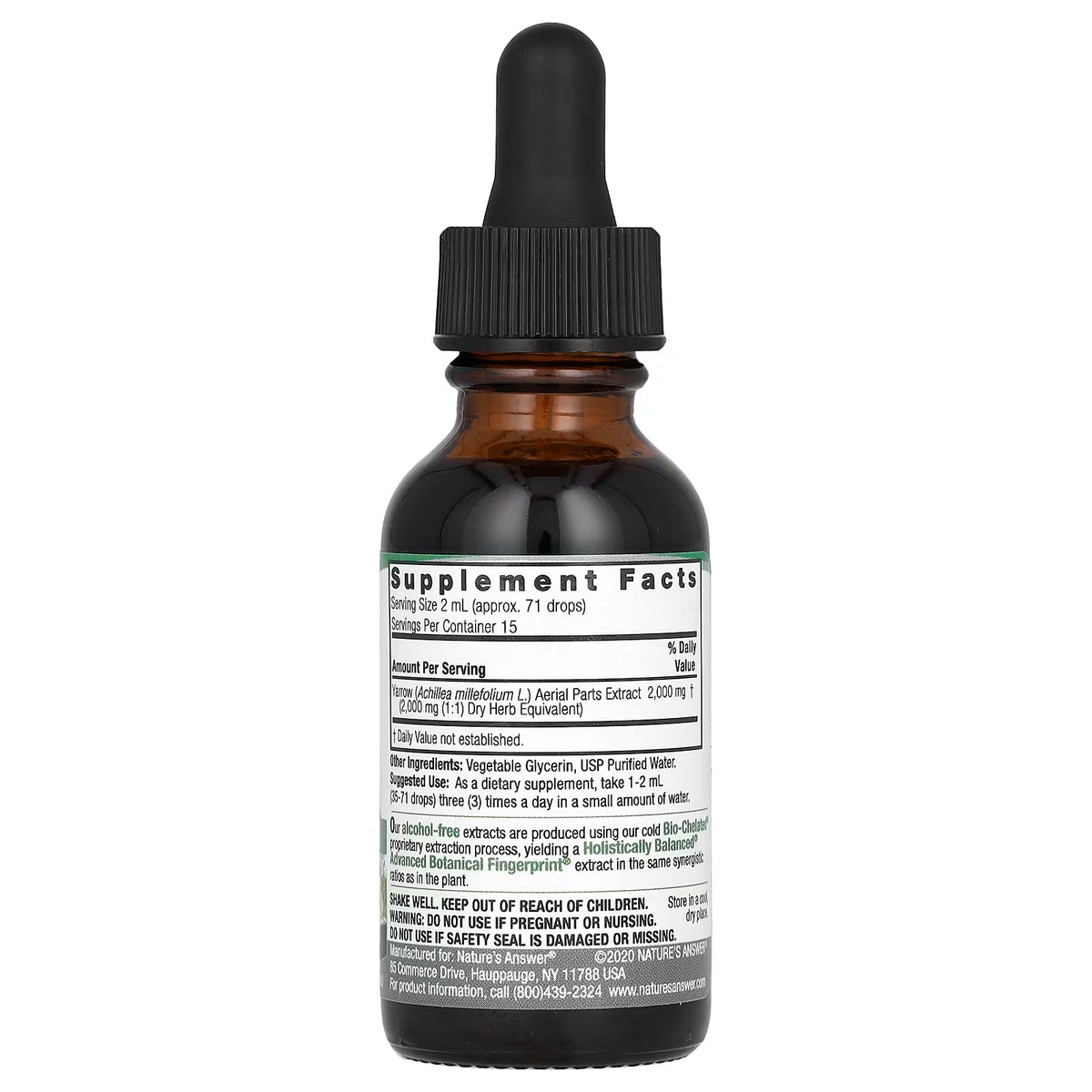 Nature's Answer, Yarrow Aerial Parts, Alcohol-Free, 2,000 mg, 1 fl oz (30 ml)