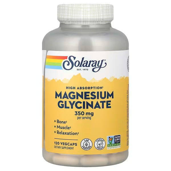 Solaray, Magnesium Glycinate, High Absorption, 120 VegCaps