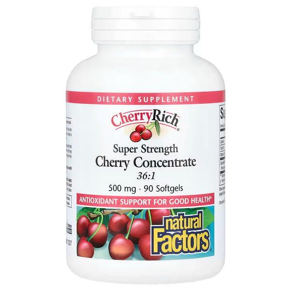 Natural Factors, Cherry Rich, Super Strength Cherry Concentrate, Sold Individually 1 Capsule
