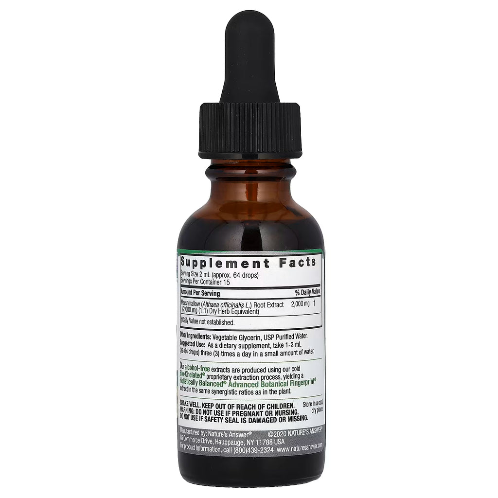 Nature's Answer, Marshmallow Root Fluid Extract, Alcohol-Free, 2,000 mg, 1 fl oz (30 ml)