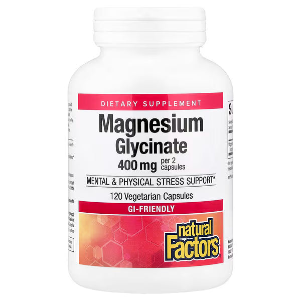 Natural Factors, Magnesium Glycinate, 200 mg, 120 Vegetarian Capsules