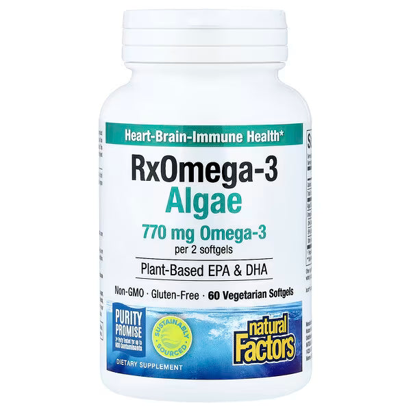Natural Factors, RxOmega3 Algae, 60 Vegetarian Softgels