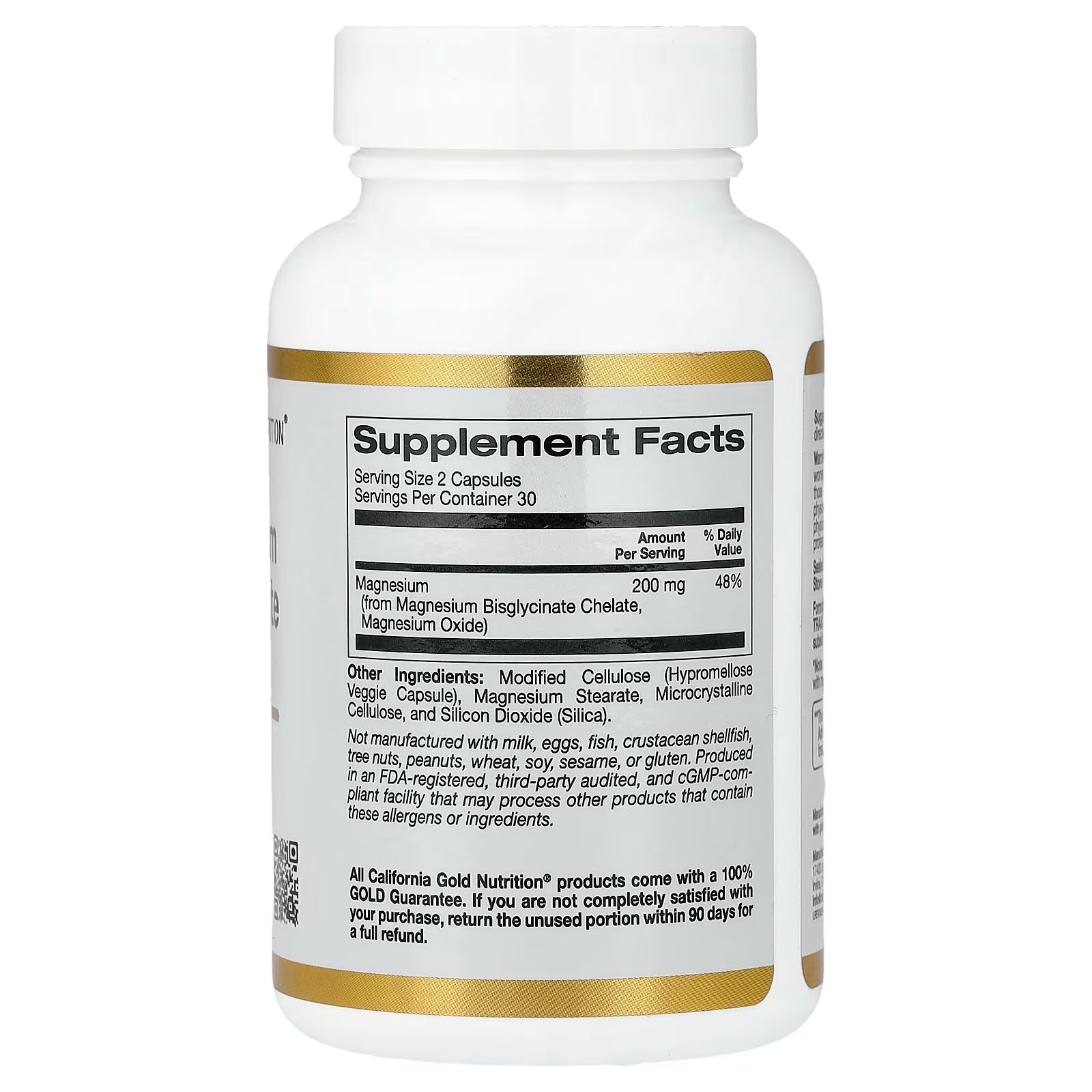 California Gold Nutrition, Magnesium Bisglycinate Chelate, Albion TRAACS®, 60 Veggie Capsules (100 mg per Capsule)
