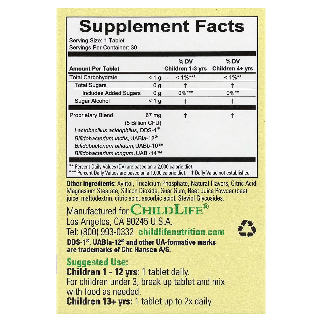 ChildLife Essentials, ChildBiotics™, Immune & Digestive Support, Natural Berry, 30 Chewable Tablets