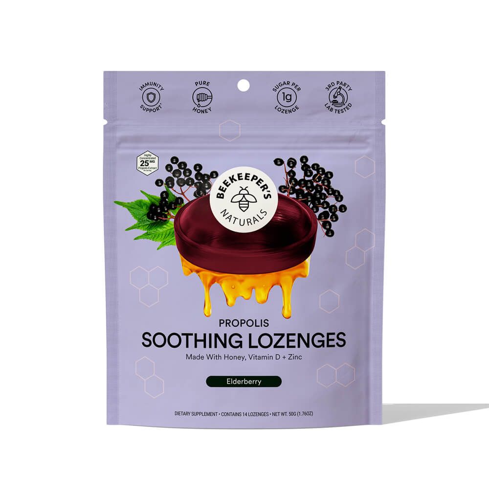 Beekeeper's Naturals Propolis Soothing Lozenges - Elderberry 14ct.