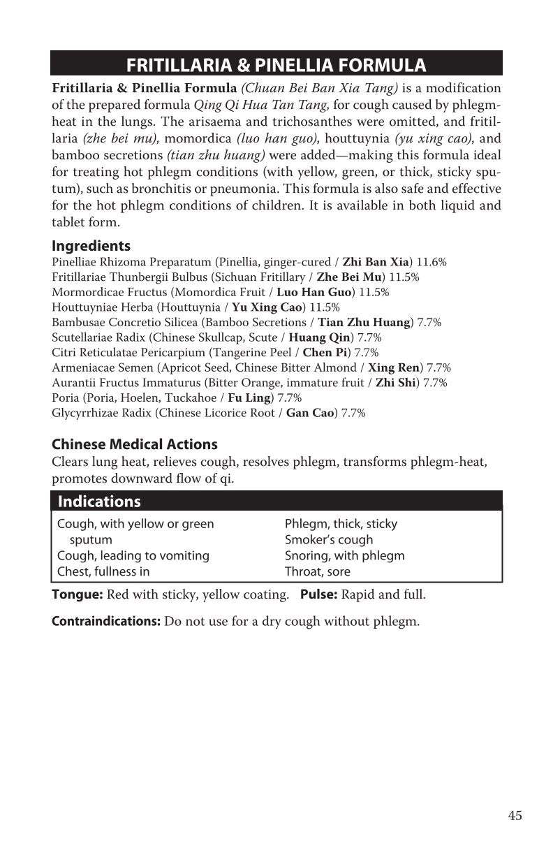 Fritillaria & Pinellia Formula (Chuan Bei Ban Xia Gao) individual tablets