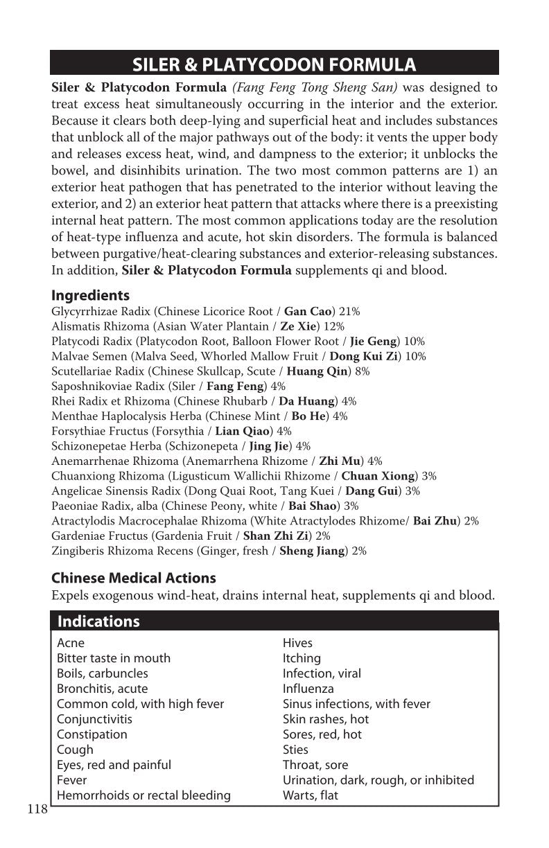 Siler and Platycodon Formula (Fang Feng Tong Sheng San) 120 tablets