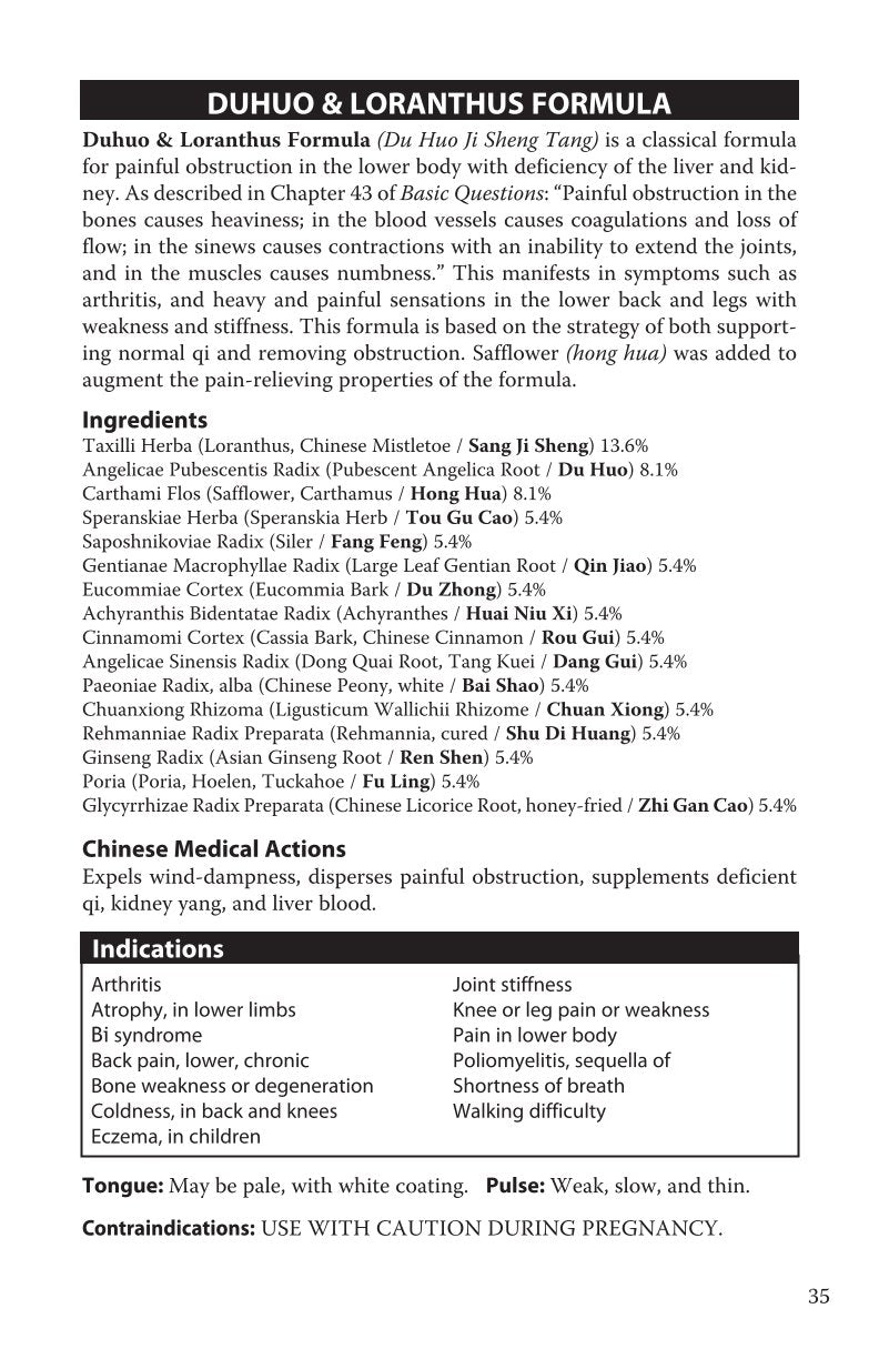 Duhuo & Loranthus Formula (Du Huo Ji Sheng Tang) individual tablets